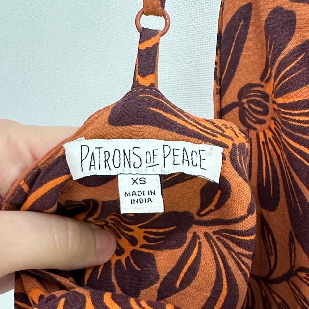 Rust Brown Floral Spaghetti Strap Bandana Top - Picture 4 of 7